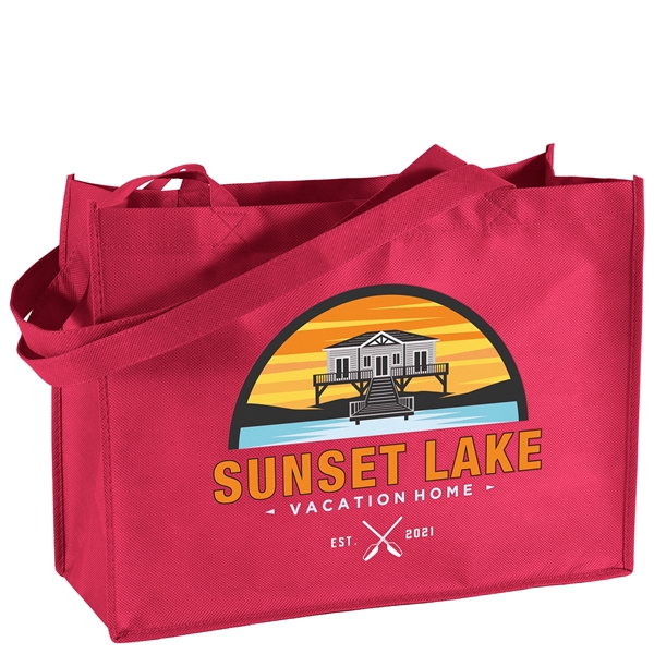 Non-Woven Polypropylene Tote with strong stitched seams and side/bottom gussets.... from ASI 37940 Bag Makers Inc