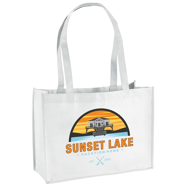 Non-Woven Polypropylene Tote with strong stitched seams and side/bottom gussets.... from ASI 37940 Bag Makers Inc