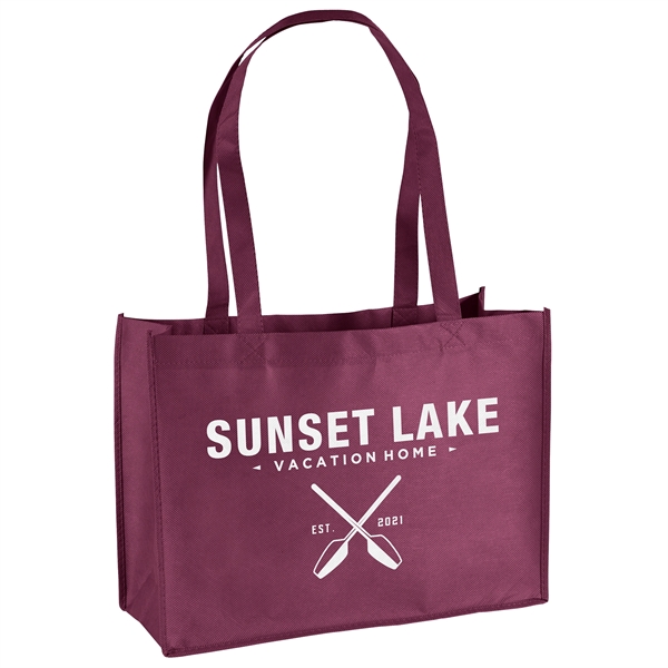 Non-Woven Polypropylene Tote with strong stitched seams and side/bottom gussets.... from ASI 37940 Bag Makers Inc