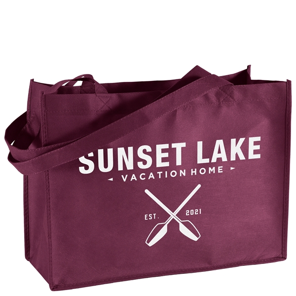 Non-Woven Polypropylene Tote with strong stitched seams and side/bottom gussets.... from ASI 37940 Bag Makers Inc