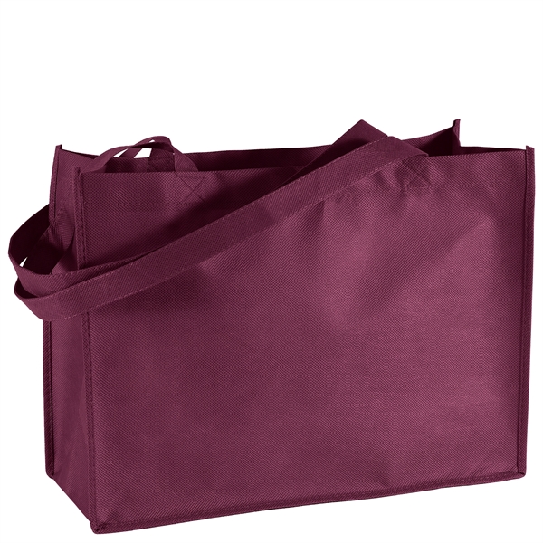 Non-Woven Polypropylene Tote with strong stitched seams and side/bottom gussets.... from ASI 37940 Bag Makers Inc