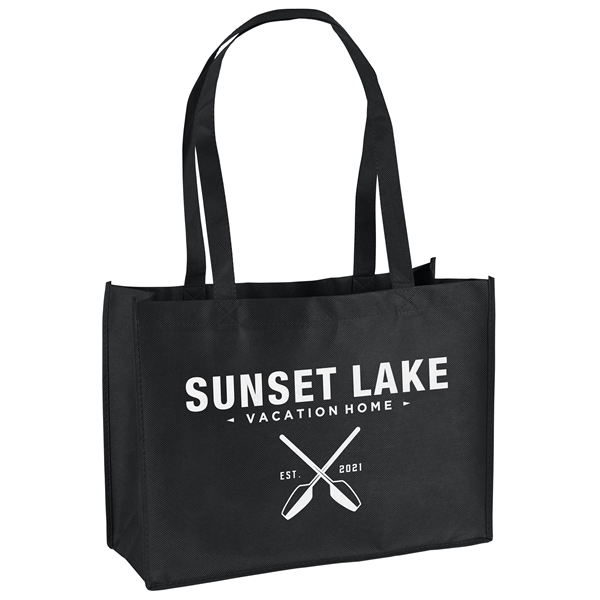 Non-Woven Polypropylene Tote with strong stitched seams and side/bottom gussets.... from ASI 37940 Bag Makers Inc