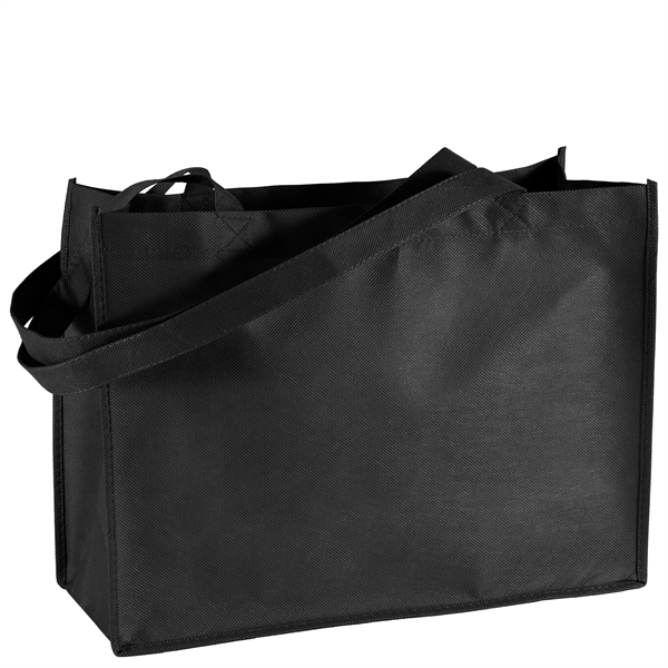 Non-Woven Polypropylene Tote with strong stitched seams and side/bottom gussets.... from ASI 37940 Bag Makers Inc