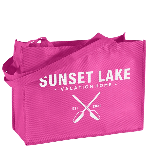 Non-Woven Polypropylene Tote with strong stitched seams and side/bottom gussets.... from ASI 37940 Bag Makers Inc