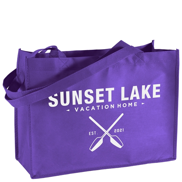 Non-Woven Polypropylene Tote with strong stitched seams and side/bottom gussets.... from ASI 37940 Bag Makers Inc