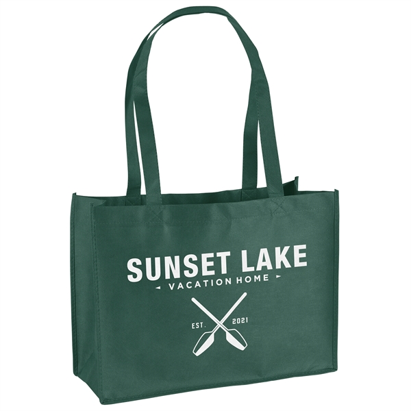 Non-Woven Polypropylene Tote with strong stitched seams and side/bottom gussets.... from ASI 37940 Bag Makers Inc