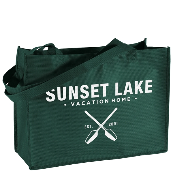 Non-Woven Polypropylene Tote with strong stitched seams and side/bottom gussets.... from ASI 37940 Bag Makers Inc