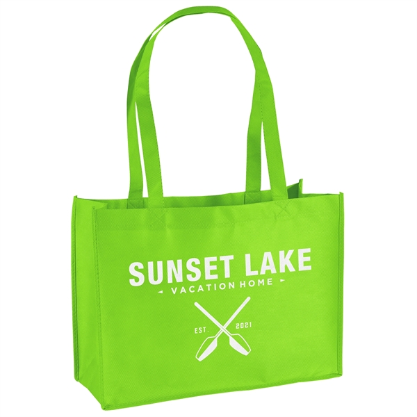 Non-Woven Polypropylene Tote with strong stitched seams and side/bottom gussets.... from ASI 37940 Bag Makers Inc