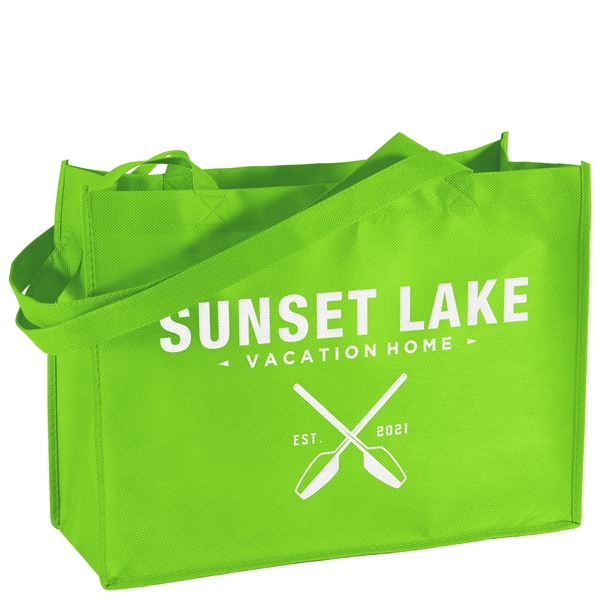 Non-Woven Polypropylene Tote with strong stitched seams and side/bottom gussets.... from ASI 37940 Bag Makers Inc