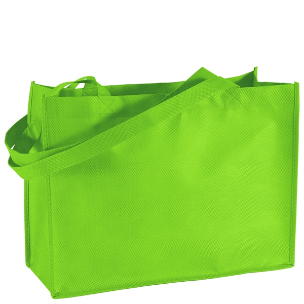 Non-Woven Polypropylene Tote with strong stitched seams and side/bottom gussets.... from ASI 37940 Bag Makers Inc
