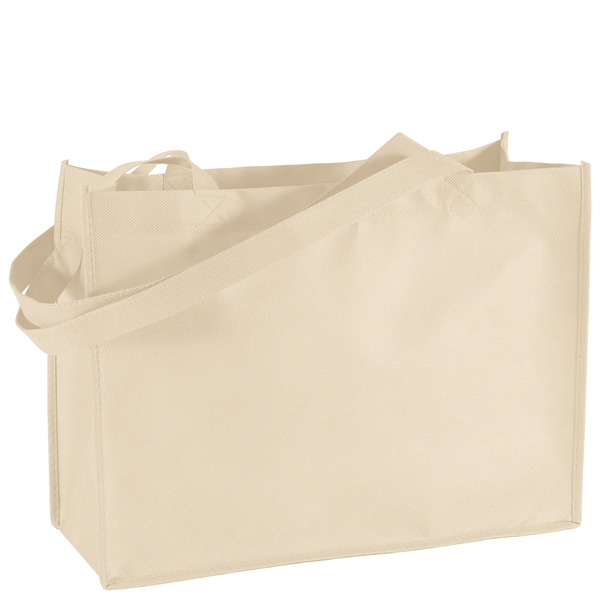 Non-Woven Polypropylene Tote with strong stitched seams and side/bottom gussets.... from ASI 37940 Bag Makers Inc