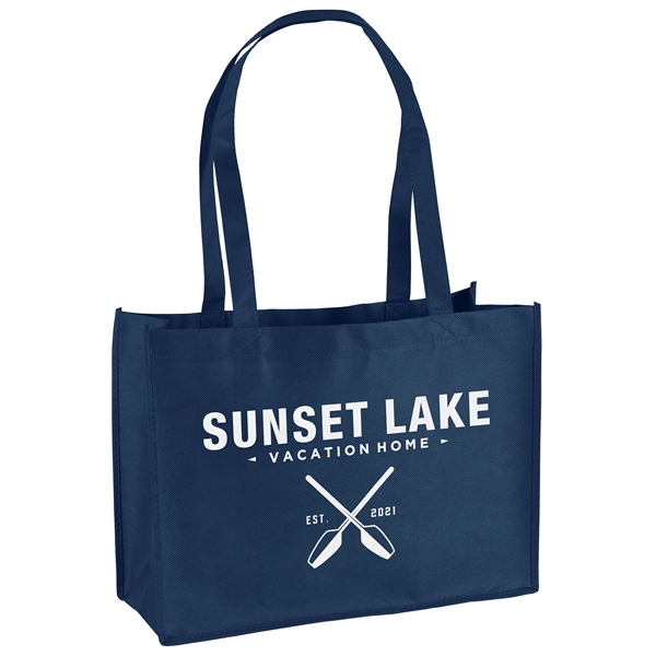 Non-Woven Polypropylene Tote with strong stitched seams and side/bottom gussets.... from ASI 37940 Bag Makers Inc