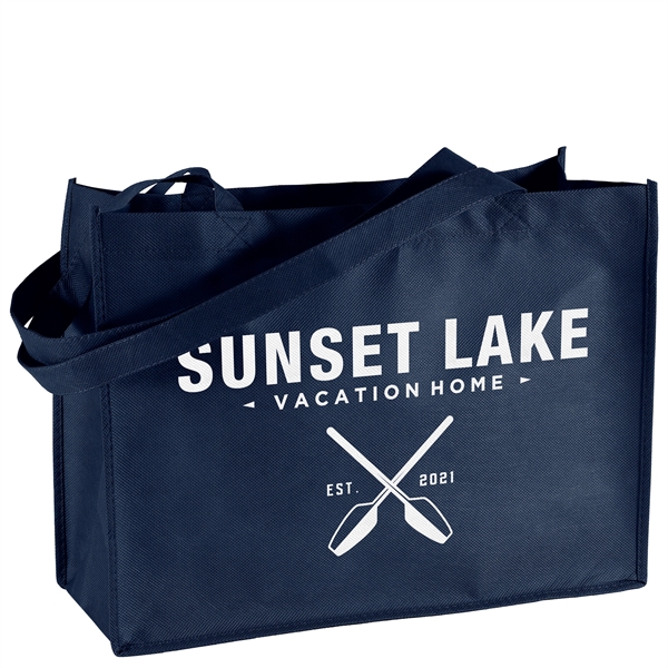 Non-Woven Polypropylene Tote with strong stitched seams and side/bottom gussets.... from ASI 37940 Bag Makers Inc