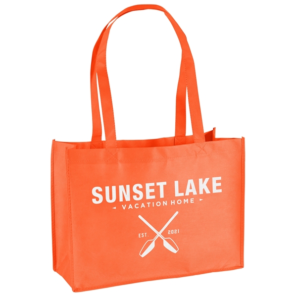 Non-Woven Polypropylene Tote with strong stitched seams and side/bottom gussets.... from ASI 37940 Bag Makers Inc