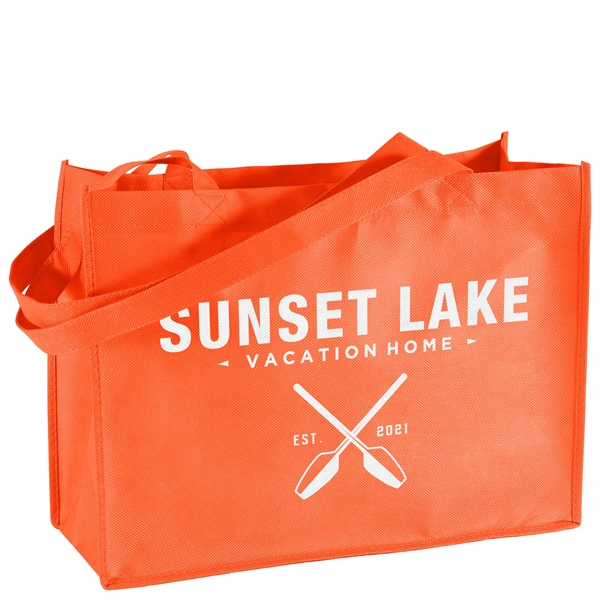 Non-Woven Polypropylene Tote with strong stitched seams and side/bottom gussets.... from ASI 37940 Bag Makers Inc