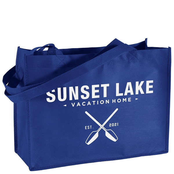 Non-Woven Polypropylene Tote with strong stitched seams and side/bottom gussets.... from ASI 37940 Bag Makers Inc