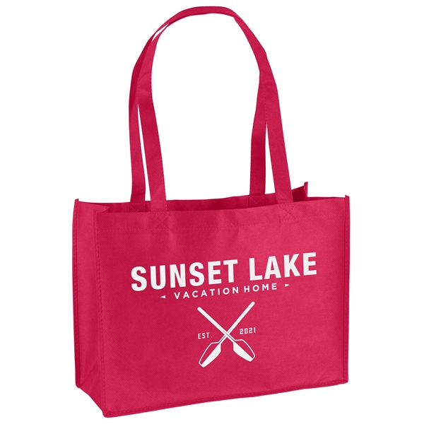 Non-Woven Polypropylene Tote with strong stitched seams and side/bottom gussets.... from ASI 37940 Bag Makers Inc