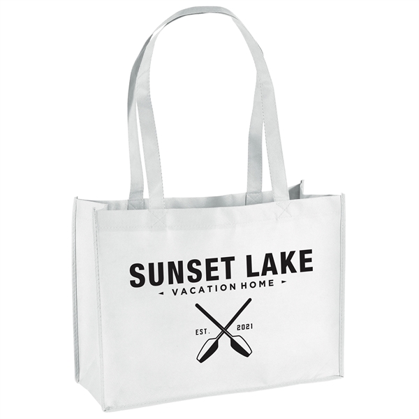 Non-Woven Polypropylene Tote with strong stitched seams and side/bottom gussets.... from ASI 37940 Bag Makers Inc