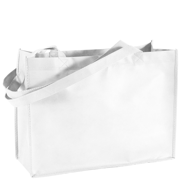Non-Woven Polypropylene Tote with strong stitched seams and side/bottom gussets.... from ASI 37940 Bag Makers Inc