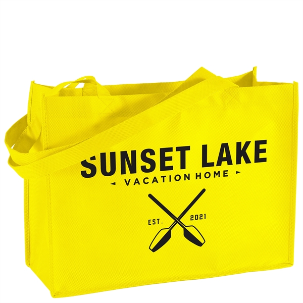 Non-Woven Polypropylene Tote with strong stitched seams and side/bottom gussets.... from ASI 37940 Bag Makers Inc