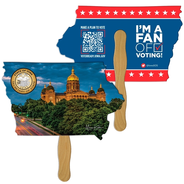 Iowa State Shape Hand Fan Full Color (2 Sides)... from ASI 67620 Lion Circle Corp