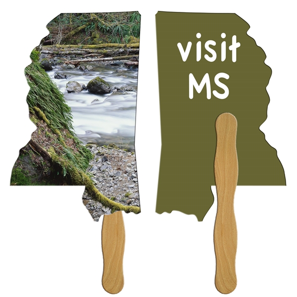 Mississippi State Shape Hand Fan Full Color (2 Sides)... from ASI 67620 Lion Circle Corp