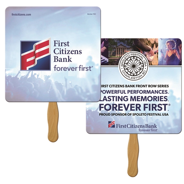 Square Sandwiched Hand Fan Full Color... from ASI 67620 Lion Circle Corp