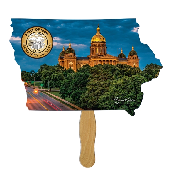 Iowa State Shape Hand Fan Full Color (1 Side)... from ASI 67620 Lion Circle Corp