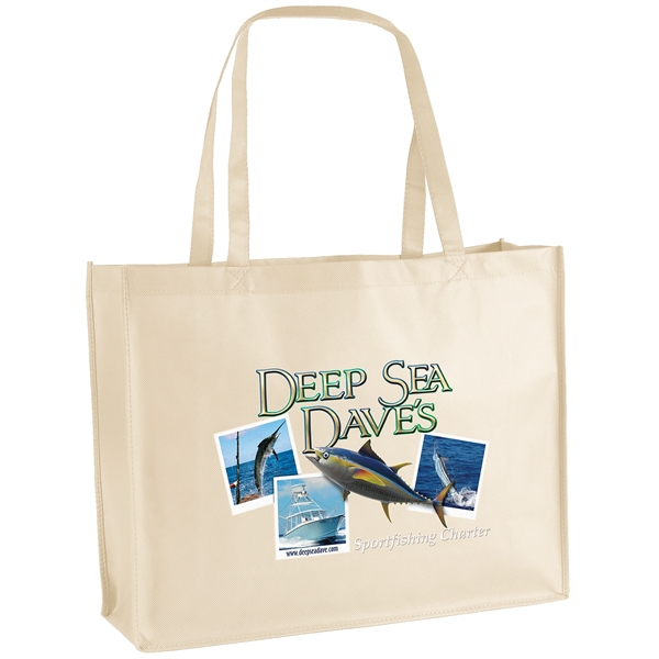 Non-Woven Polypropylene Tote with strong stitched seams and side/bottom gussets.... from ASI 37940 Bag Makers Inc