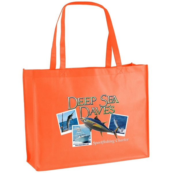 Non-Woven Polypropylene Tote with strong stitched seams and side/bottom gussets.... from ASI 37940 Bag Makers Inc