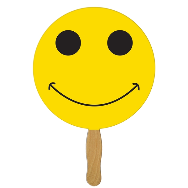 Smiley Face Hand Fan Full Color (1 Side)... from ASI 67620 Lion Circle Corp