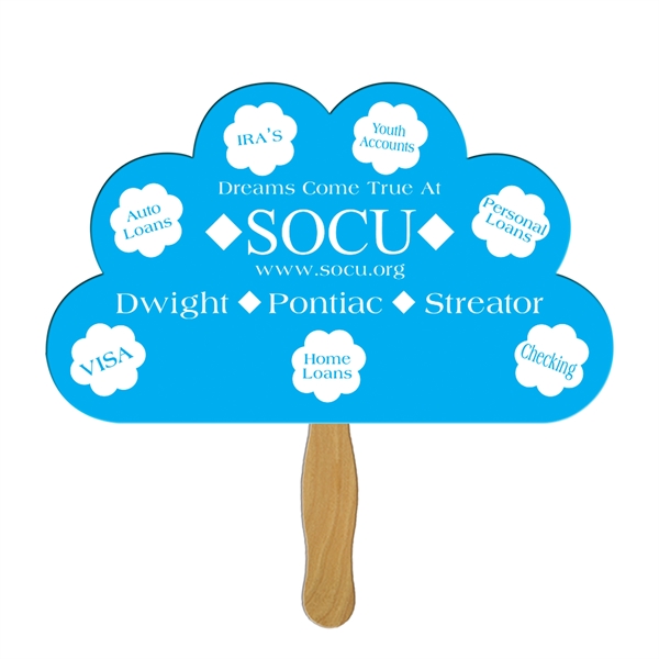 Peacock / Cloud Hand Fan Full Color (1 Side)... from ASI 67620 Lion Circle Corp