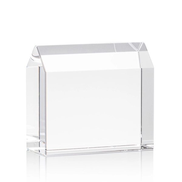 Optical crystal house shape paperweight award.... from ASI 84592 St Regis Group / St Regis
