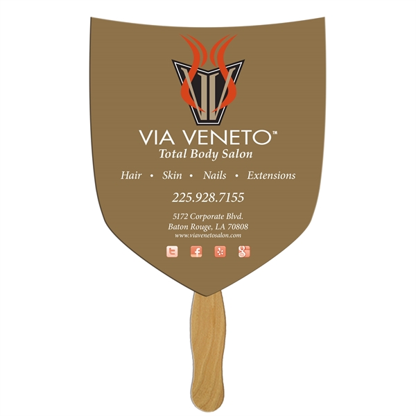 Shield / Shovel Hand Fan Full Color (1 Side)... from ASI 67620 Lion Circle Corp