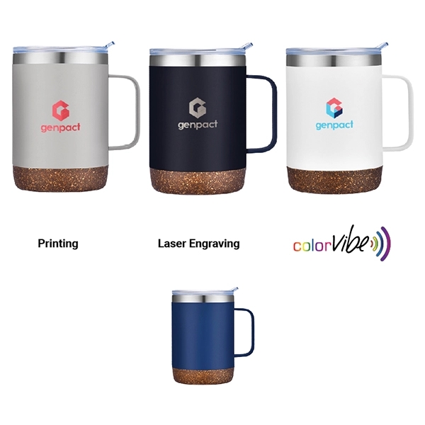 12 oz. Stainless Steel Vacuum Mug with Powder Coating and Cork... from ASI 99030 Zipline / Zipline®