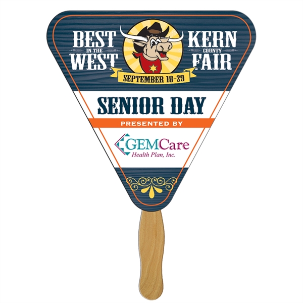 Triangle Hand Fan Full Color (1 Side)... from ASI 67620 Lion Circle Corp