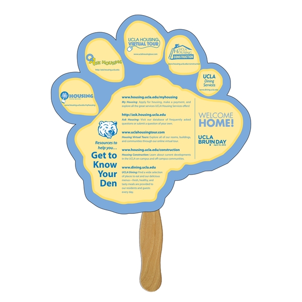 Paw Hand Fan Full Color (1 Side)... from ASI 67620 Lion Circle Corp