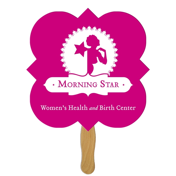 Square Clover Hand Fan Full Color (1 Side)... from ASI 67620 Lion Circle Corp