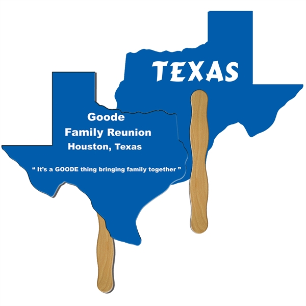Texas State Shape Hand Fan Full Color (2 Sides)... from ASI 67620 Lion Circle Corp