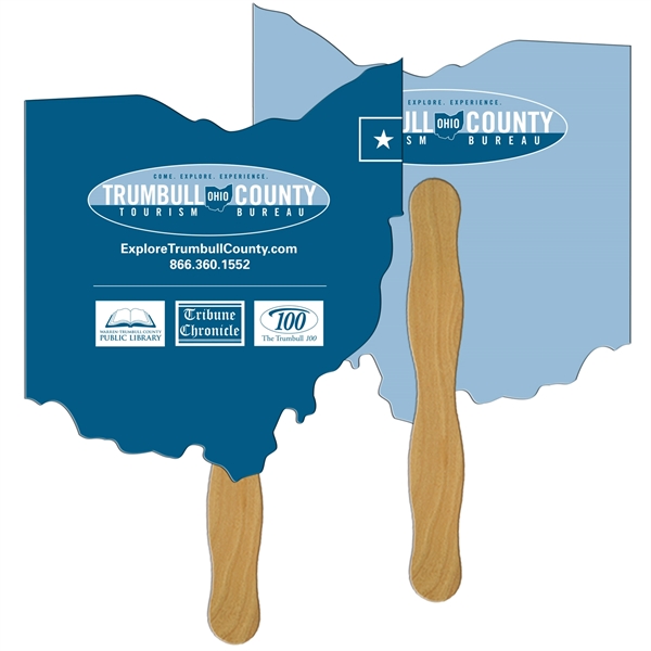 Ohio State Shape Hand Fan Full Color (2 Sides)... from ASI 67620 Lion Circle Corp