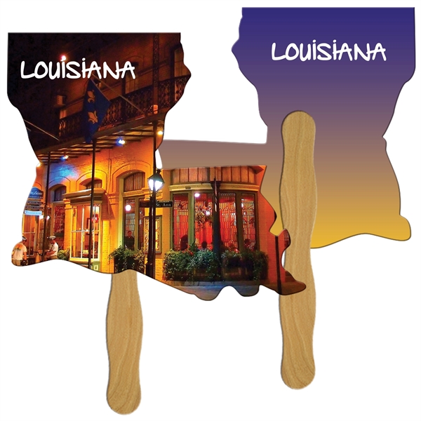 Louisiana State Shape Hand Fan Full Color (2 Sides)... from ASI 67620 Lion Circle Corp
