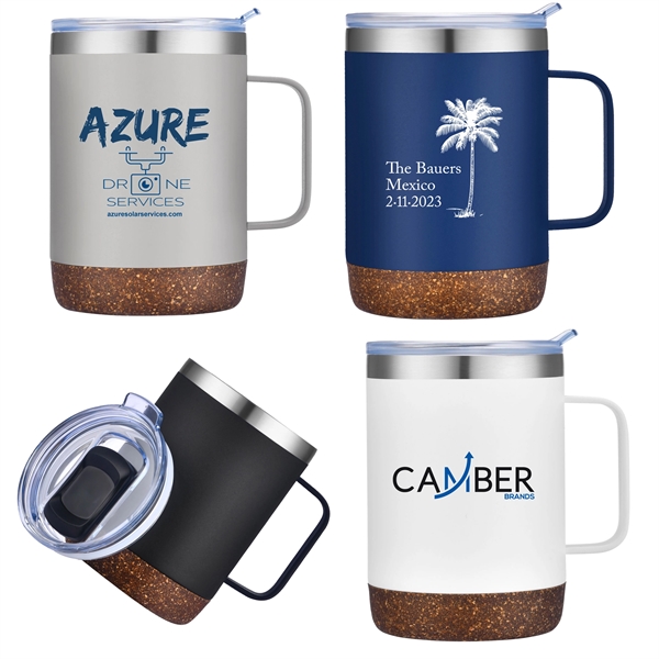 12 Oz Vacuum Sealed Camper Mug with Powdered Finish and Natural... from ASI 79535 Primetime / Primetime