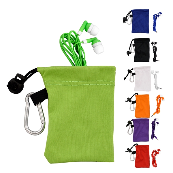 Microfiber Colorful Ear Bud Pouch... from ASI 30208 A P Specialties / AP Specialties