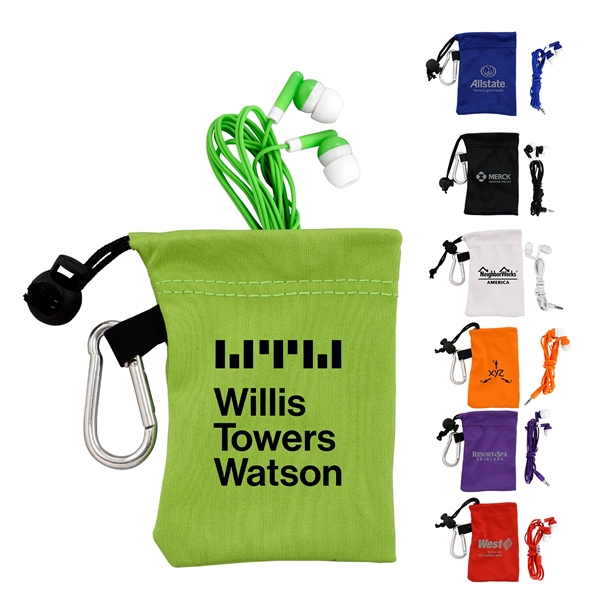 Microfiber Colorful Ear Bud Pouch... from ASI 30208 A P Specialties / AP Specialties