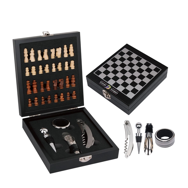 Chess with 4 Pc Wine Opener & Corkscrew Set... from ASI 41511 Brainchild USA Inc