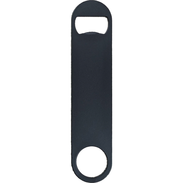 7." x 1.75" black stainless steel speed bottle opener.... from ASI 62677 iline PROMO (The Innovative Line) / iline (The Innovative Line)
