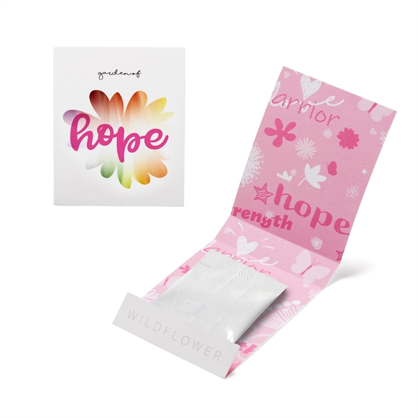 2.8" x 3.25" Pink Garden of Hope matchbook shaped holder with... from ASI 63549 Jornik Manufacturing Corp