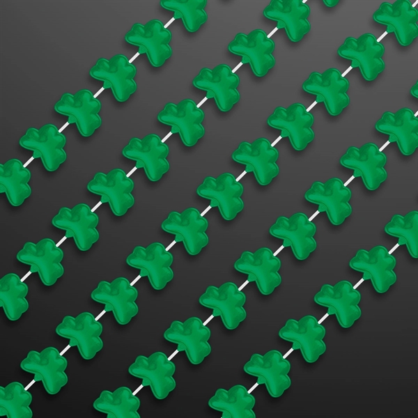 Rounded Mini Shamrocks Bead Necklace with Medallion; Imprinted Pricing... from ASI 34194 ALightPromos