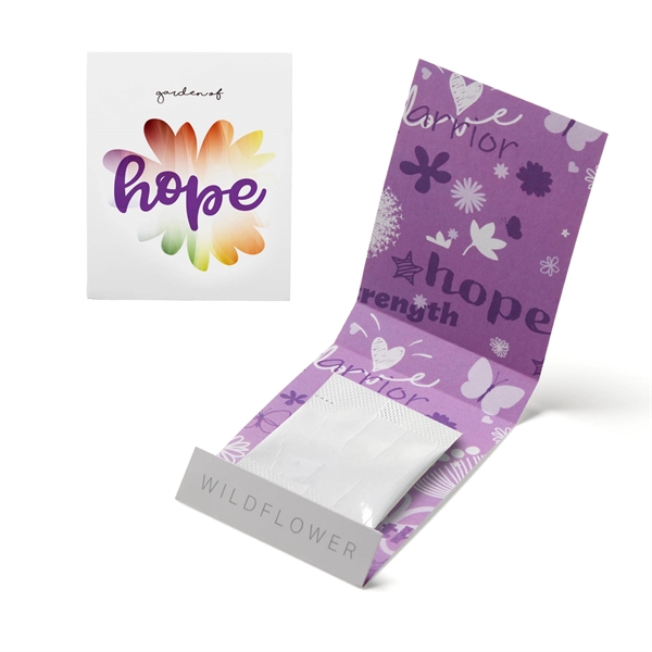 2.8" x 3.25" Purple Garden of Hope matchbook shaped holder with... from ASI 63549 Jornik Manufacturing Corp