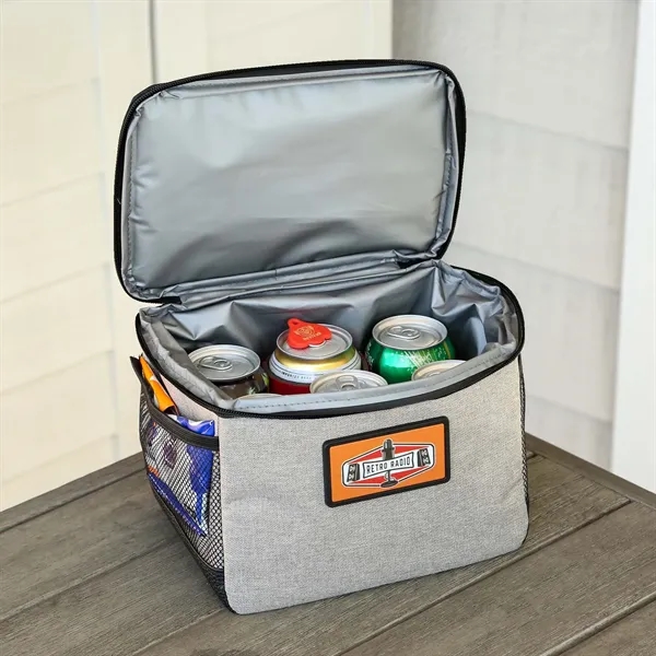 An insulated lunch tote with vegan leather bottom and sturdy handle.... from ASI 61966 HPG / Best Promotions USA